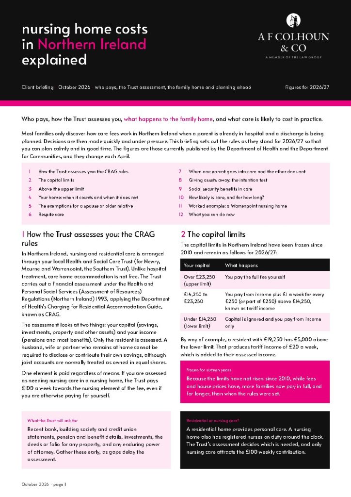 Nursing Home Costs in NI Explained cover